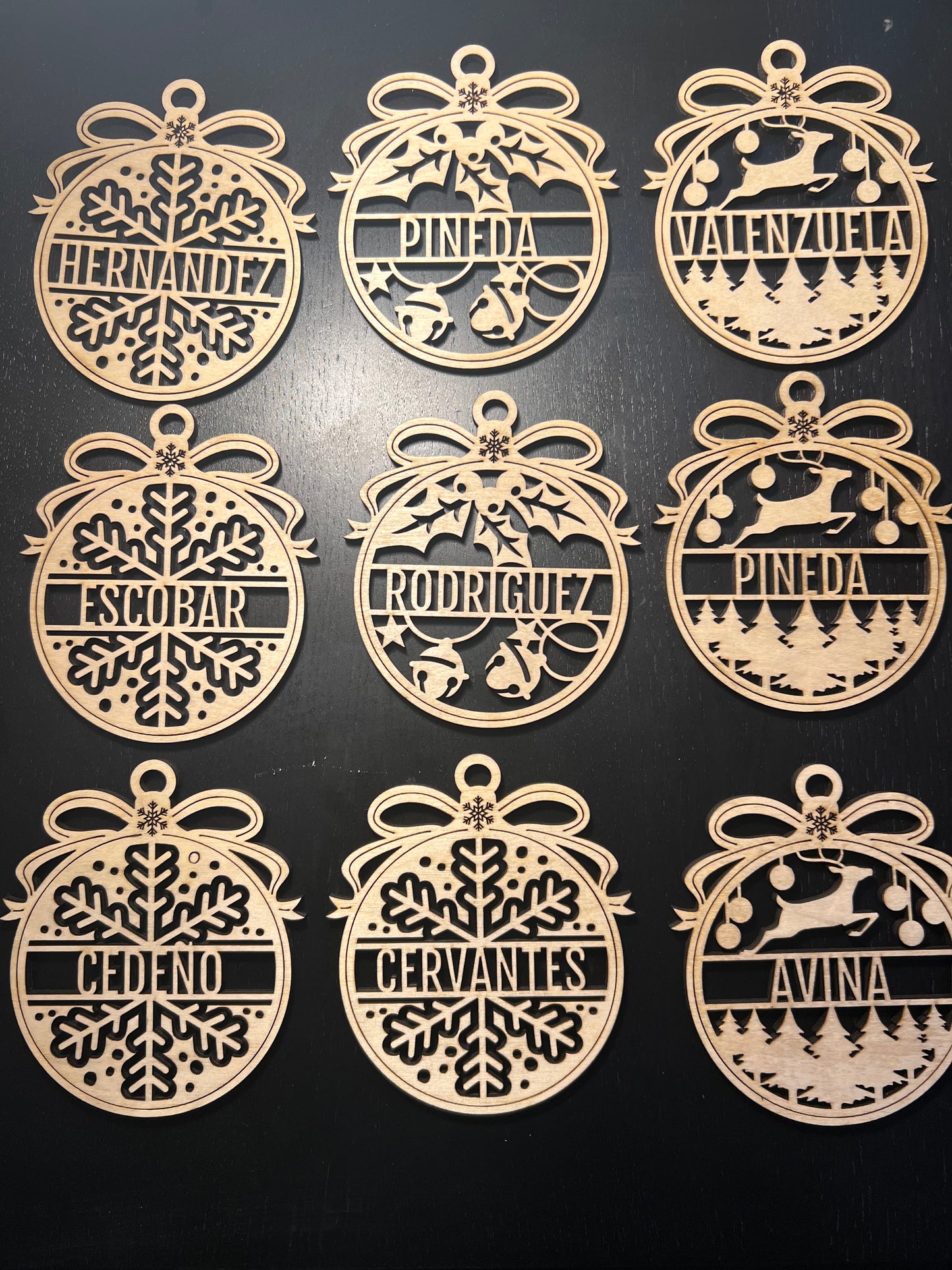 Custom Engraved Name Ornaments