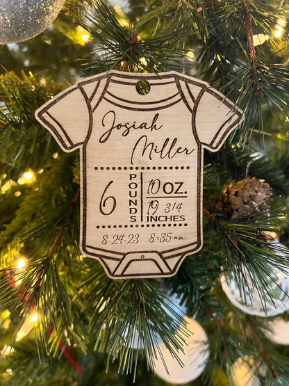 Custom Engraved Baby Birth Ornaments
