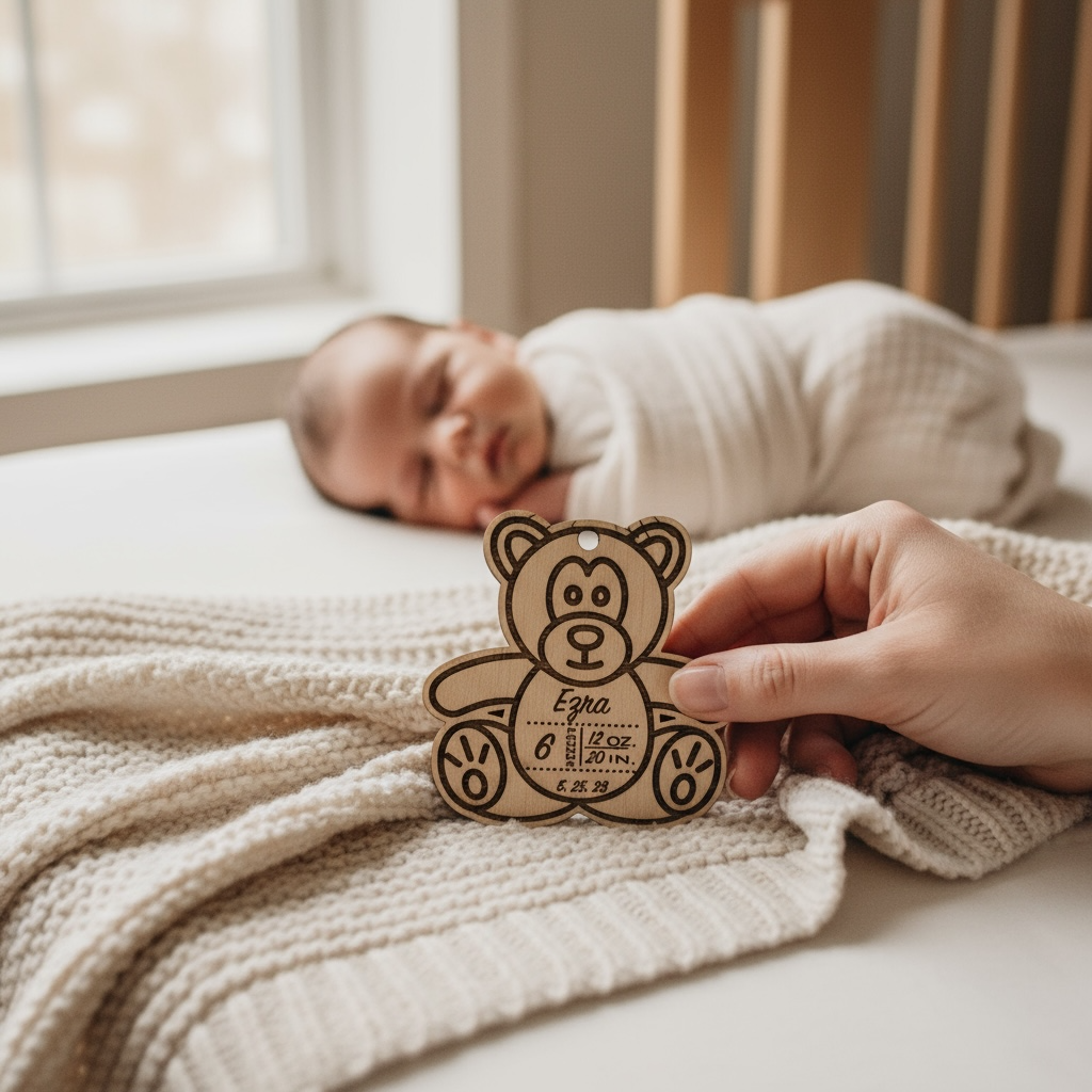 Custom Engraved Baby Birth Ornaments
