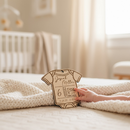 Custom Engraved Baby Birth Ornaments
