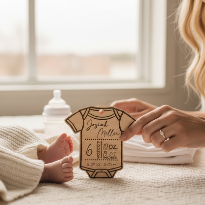 Custom Engraved Baby Birth Ornaments