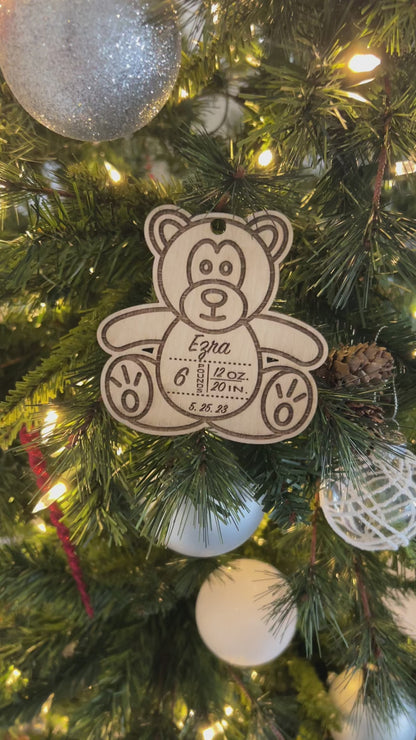 Custom Engraved Baby Birth Ornaments