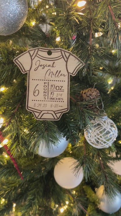 Custom Engraved Baby Birth Ornaments