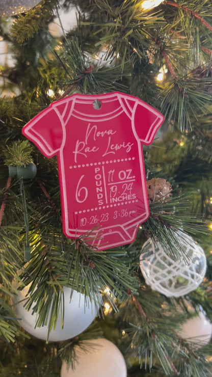 Custom Engraved Baby Birth Ornaments